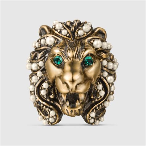 gucci cap lion|female gucci lion ring.